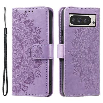 Google Pixel 11 Pro XL Mandala -lompakkokotelo rannekkeella - violetti