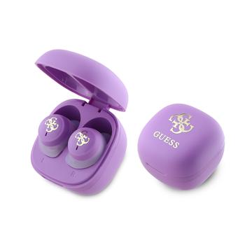Guess Iridescent 4G Printed Logo True Wireless kuulokkeet - Matta Violetti
