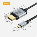 HD023 USB-C-HDMI-kaapeli - 1.8m, 4K, 60Hz - musta
