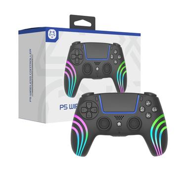 HS-PS5230 6-akselinen gyroskooppi, RGB-valot, langaton peliohjain PlayStation 5:lle/PC:lle - musta