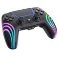 HS-PS5230 6-akselinen gyroskooppi, RGB-valot, langaton peliohjain PlayStation 5:lle/PC:lle - musta