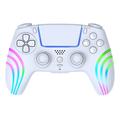 HS-PS5230 6-akselinen gyroskooppi, RGB-valot, langaton peliohjain PlayStation 5:lle/PC:lle - valkoinen