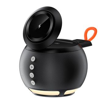HT-571 5-in-1-magneettinen langaton laturi, jossa on Bluetooth-kaiutin ja yövalo - musta
