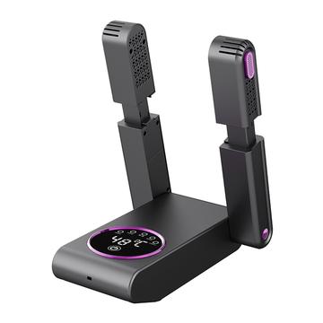 HXQ-02 360 -kiertovirtauksella varustettu taitettava sähköinen kenkäkuivain, 150W - harmaa