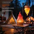 HZ-K03A LED-yövalo, jossa on liekkiefekti ja ajastin - oranssi
