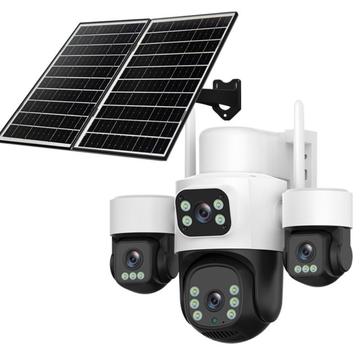 Hi2-Solar 4G -aurinkokäyttöinen valvontakamera, 4 linssiä - valkoinen