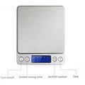 Korkean tarkkuuden digitaalinen keittiövaaka - 3000g/0.1g - hopea
