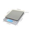Korkean tarkkuuden digitaalinen keittiövaaka - 3000g/0.1g - hopea