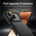 Honor 600/600 Pro Harjattu TPU Suojakuori - Hiilikuitu - Musta