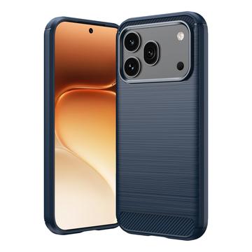 Honor 600/600 Pro Harjattu TPU Suojakuori - Hiilikuitu - sininen