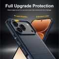 Honor 600/600 Pro Harjattu TPU Suojakuori - Hiilikuitu - sininen