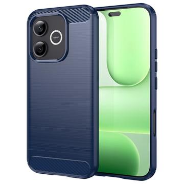 Honor 600 Lite Harjattu TPU Suojakuori - Hiilikuitu - sininen