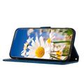 Honor 600 Smart Floral lompakkokotelo korttipaikoilla - tummansininen