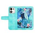 Honor 600 Smart Floral lompakkokotelo korttipaikoilla - vihreä
