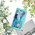 Honor 600 Smart Floral lompakkokotelo korttipaikoilla - vihreä