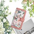 Honor 600 Smart Floral lompakkokotelo korttipaikoilla - vaaleanpunainen