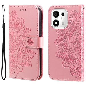 Honor 600 Smart Mandala -lompakkokotelo rannehihnalla - vaaleanpunainen