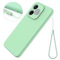 Honor 600e/600 Lite/X80i Nestemäinen silikonikotelo käsihihnalla - Vihreä
