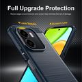 Honor X6e Harjattu TPU Suojakuori - Hiilikuitu - sininen