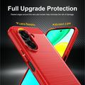Honor X7e Harjattu TPU Suojakuori - Hiilikuitu - punainen