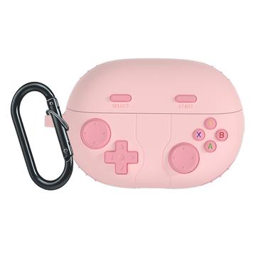 Huawei FreeBuds Pro 5 Retro Gamepad silikonikotelo karabiinilla - vaaleanpunainen