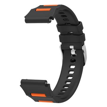 Huawei Watch GT 7/GT 7 Pro -kellon pikavapautusmekanismilla varustettu kaksivärinen silikoninen urheiluranneke - musta / oranssi