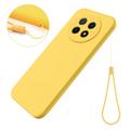 Huawei nova 14i Nestemäinen silikonikotelo käsihihnalla - keltainen
