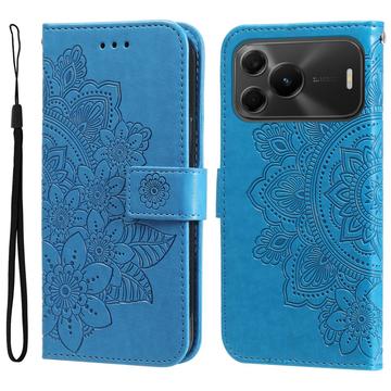 Huawei nova 16 SE Mandala -lompakkokotelo rannehihnalla - Sininen