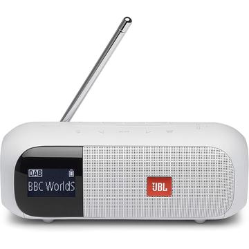 JBL Tuner 2 -kannettava Bluetooth-kaiutin, jossa on DAB/DAB+ ja FM-radio - valkoinen