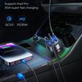 Joyroom JR-CCN19 65W:n 3-porttinen PD- ja QC-autolaturi - 2x USB-C, USB-A - harmaa