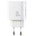 Joyroom JR-TG6 GaN 3-porttinen 30W:n seinälaturi - USB-C/Lightning/USB-A - valkoinen