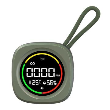 K5B 3-in-1-hiilimonoksidivaroitin lämpötila- ja kosteusmittarilla retkeilyyn - vihreä