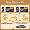 K6 Ultra1 2-in-1 langaton CarPlay/Android Auto -sovitin – Bluetooth 5.4, kaksikaistainen WiFi – musta