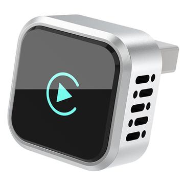 K6 Ultra1 2-in-1 langaton CarPlay/Android Auto -sovitin – Bluetooth 5.4, kaksikaistainen WiFi – hopea