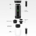 KF-JN-02 3-in-1 kannettava sähköinen espressokeitin retkeilyyn - musta