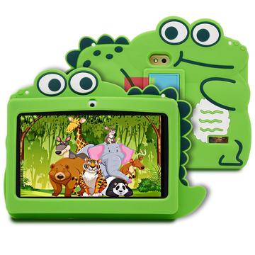 Lasten Android-tabletti, jossa on Wi-Fi ja suojakotelo – 7 tuumaa – Vihreä dinosaurus