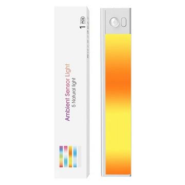 L1-021 RGB-kaapin LED-valo liiketunnistimella - 23,3cm - hopea