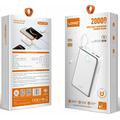 Ldnio PQ44 20000mAh 45W:n varavirtalähde - sisäänrakennettu USB-C-kaapeli, 15W:n langaton lataus - valkoinen