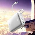 Ldnio PQ44 20000mAh 45W:n varavirtalähde - sisäänrakennettu USB-C-kaapeli, 15W:n langaton lataus - valkoinen