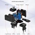 LDNIO Q2618 65W:n GaN-pikalaturi vaihdettavilla pistokkeilla - USB-C/USB-A - musta