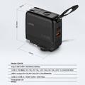 LDNIO Q2618 65W:n GaN-pikalaturi vaihdettavilla pistokkeilla - USB-C/USB-A - musta