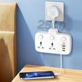 LDNIO SC2413 20W:n pistorasia, jossa on 2 verkkovirtapistoketta, 4 USB-porttia ja PD-pikalataus