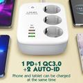 LDNIO SEW3452 WiFi-älypistorasia - 30W:n PD-pikalataus, 3 EU-pistorasiaa, 4 USB-porttia ja sovelluksen kautta toimiva kaukosäädin
