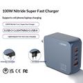 Ldnio Q8 100W GaN-pikalaturi - 3 x USB-C, USB-A, Lightning - sininen