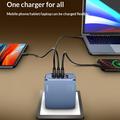 Ldnio Q8 100W GaN-pikalaturi - 3 x USB-C, USB-A, Lightning - sininen
