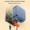 Ldnio Q8 100W GaN-pikalaturi - 3 x USB-C, USB-A, Lightning - sininen
