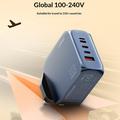 Ldnio Q8 100W GaN-pikalaturi - 3 x USB-C, USB-A, Lightning - sininen