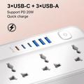 Ldnio SC5614 -pistorasia, 5 pistorasiaa ja 6 USB-porttia - 2m, EU-pistoke