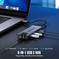 Lemorele TC24L 5-in-1 USB-C -keskitin - HDMI, Gigabit Ethernet, USB-C, 2x USB-A