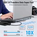 Lemorele TC28 12-in-1 USB-C -keskitin / telakointiasema - hopea / harmaa